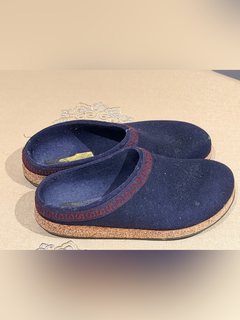 Stegman Wool Women's Navy Felt Slip-On Slippers